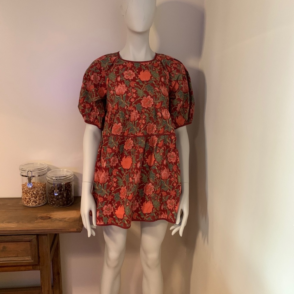 Laura Ashley maroon floral print dress